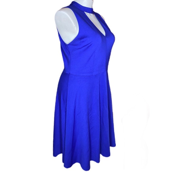 Eloquii Cutout Fit and Flare Ponte Dress Blue Size 16 - Picture 4 of 7